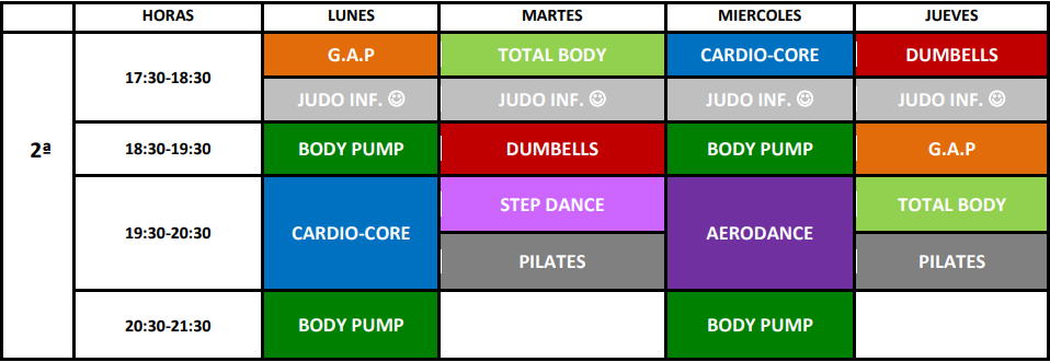 horarios tardes 2