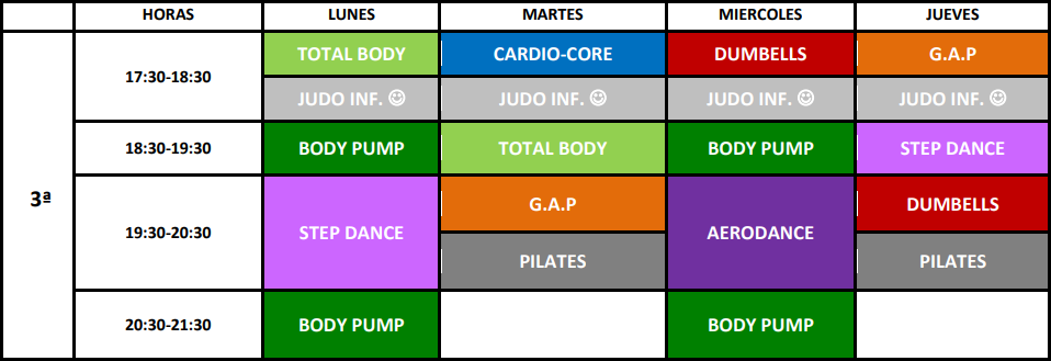 horarios tardes 3