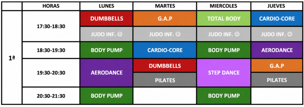 horario tardes dumbbells